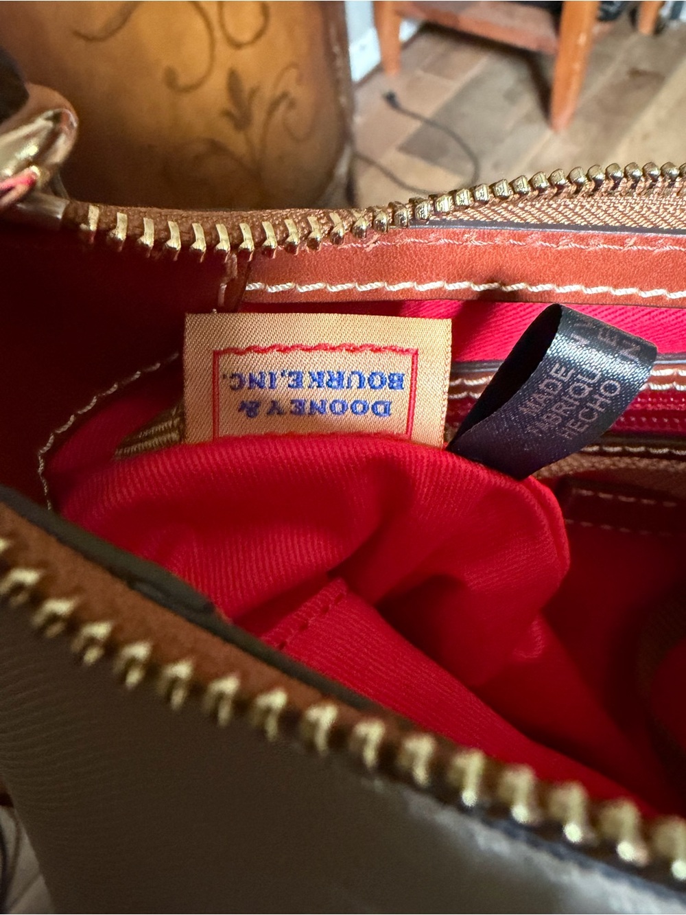Dooney & Bourke Ivory Crossbody with Brown Leather Trim - Picture 11 of 11